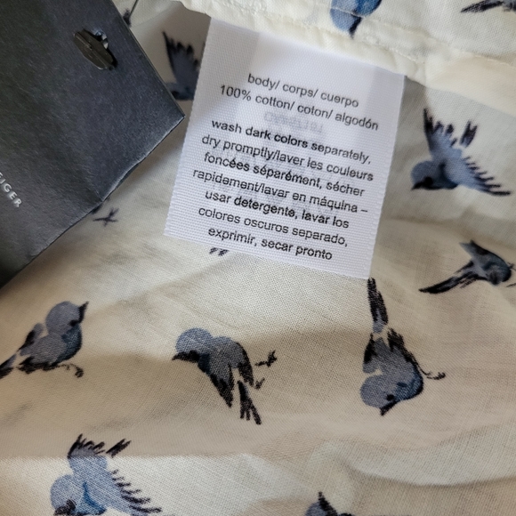 Tommy Hilfiger Large Women's Button Front Top Bluebird Printed - Picture 5 of 7